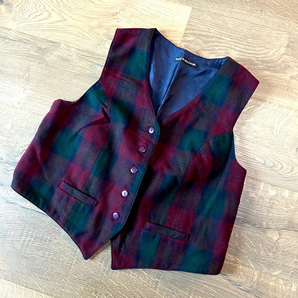 Ralph Lauren Plaid Vest - Red and Green